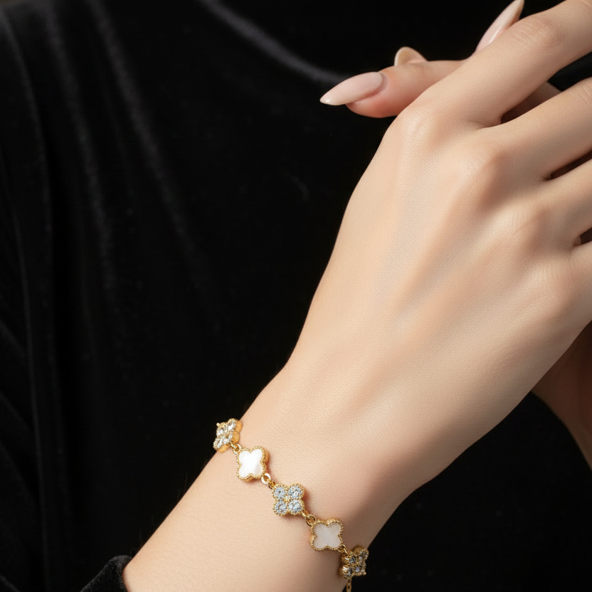 Fyrklöver Armband – Mother of Pearl Edition