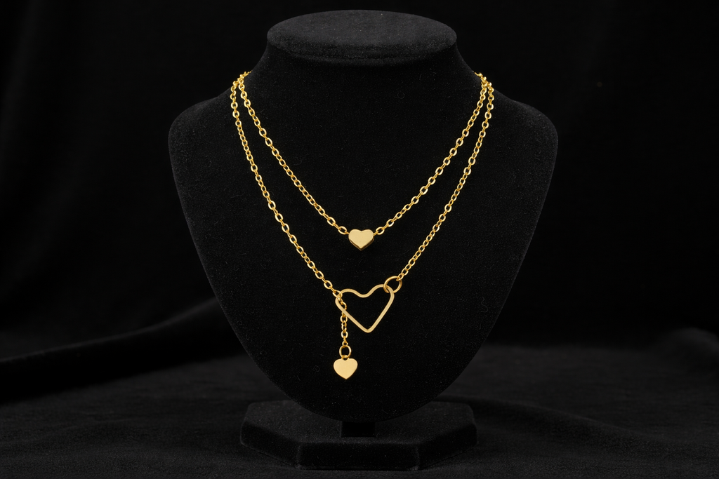 Golden Heart Layer Halsband