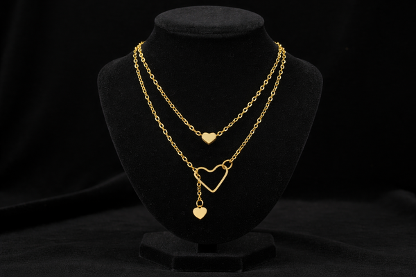 Golden Heart Layer Halsband