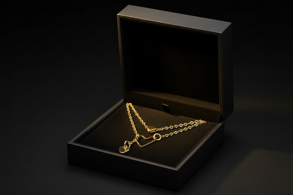 Golden Heart Layer Halsband