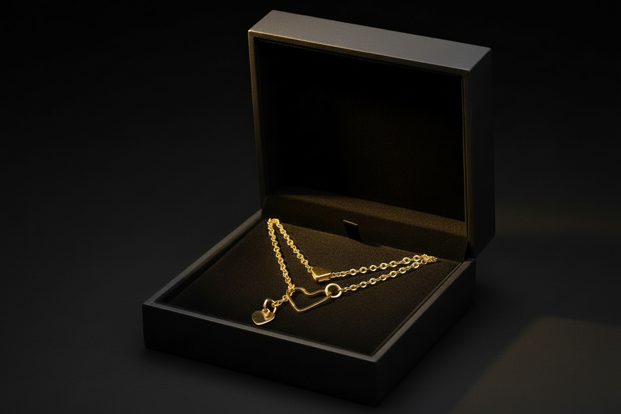 Golden Heart Layer Halsband